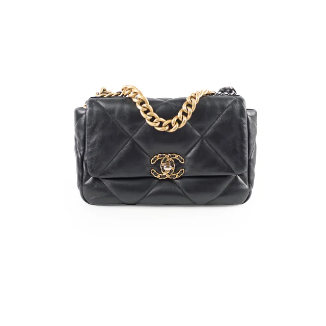 Chanel 19 Small Goatskin Black in Black Goatskin from The Purse Affair