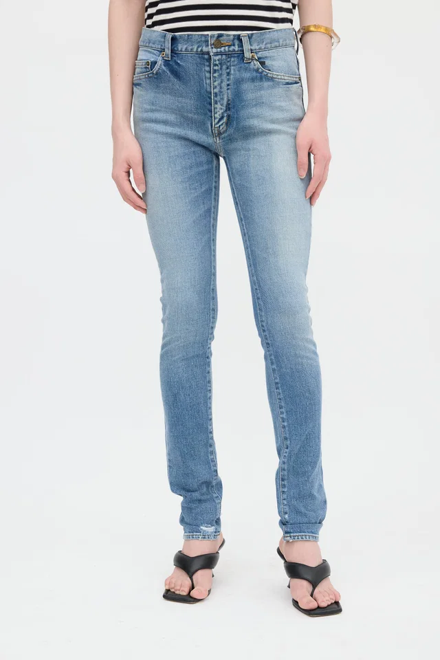 Saint Laurent Distressed Slim Leg Jeans from VSP Consignment