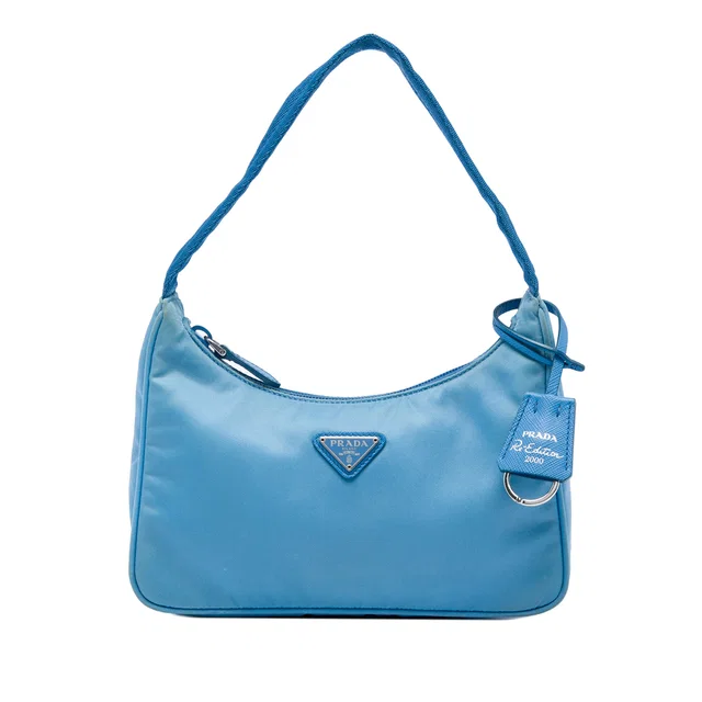 Blue Prada Mini Tessuto Re Edition 2000 Shoulder Bag in Blue Nylon from Designer Revival