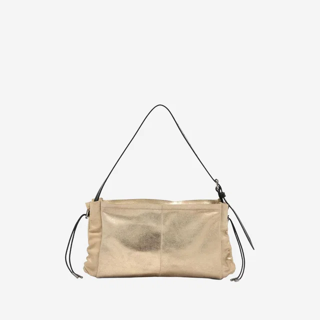 Maison Margiela Leather Drawstring Shoulder Bag — Gold in Gold Leather from HEWI