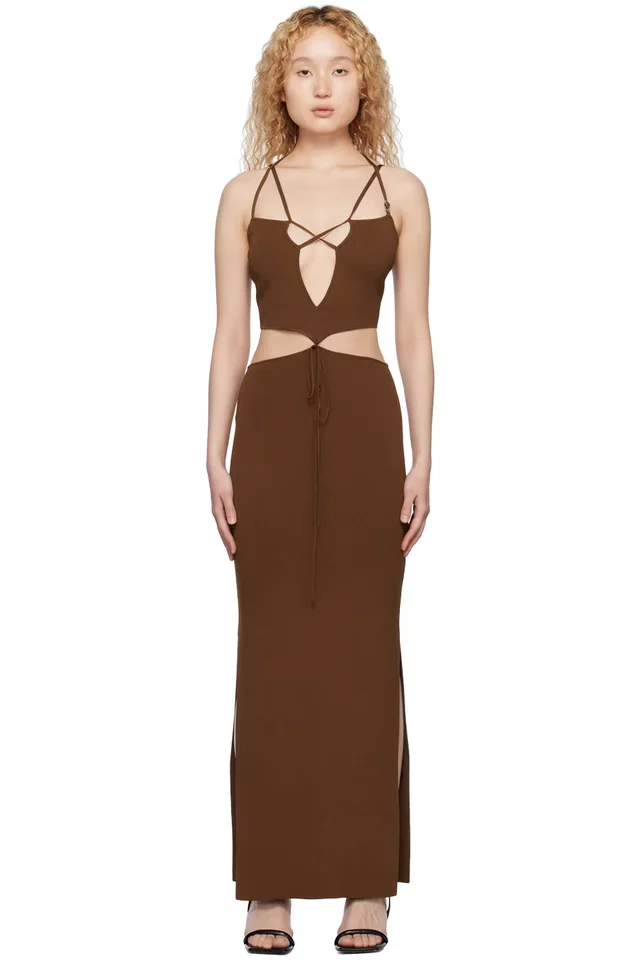 Aya Muse Brown Reis Maxi Dress, image 1 of 1 from SSENSE