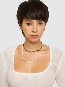 EÉRA Chain & pearl double Reine necklace in 0% Pearl, 0% Sterling Silver, photo 4 of 5 from LUISAVIAROMA