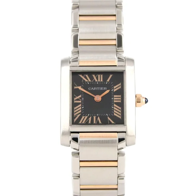 Cartier Tank Francaise SM PG Limited Stainless Steel Pink Gold Quartz Watch in Pink from The Reluxe