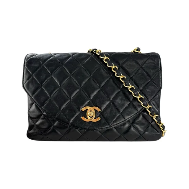Chanel Vintage Round Flap Matelasse Shoulder Bag in black Leather from Poshmark