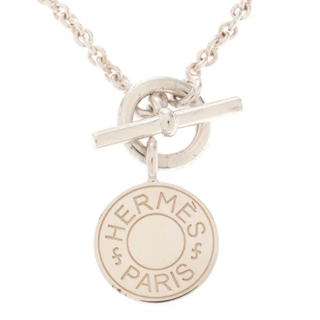 Hermès Amulette Ex-Libris NC Necklace Silver in Silver from The Reluxe