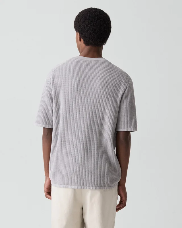 Theory Mesh Tee in Cotton in NEW DARK VAPOR 100% Cotton; Exclusive Of Elastic, photo 3 of 12 from Theory