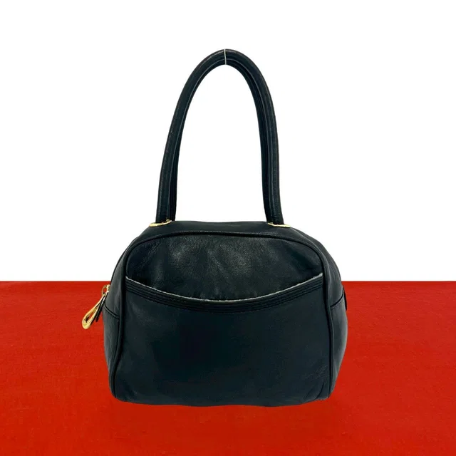 Loewe Anagram Logo Nappa Leather Mini Boston Bag Black in Black Nappa leather from The Reluxe