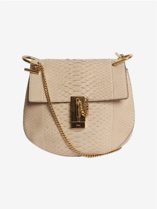 Chloé Neutral Python Drew shoulder bag in Python from Sign of the Times