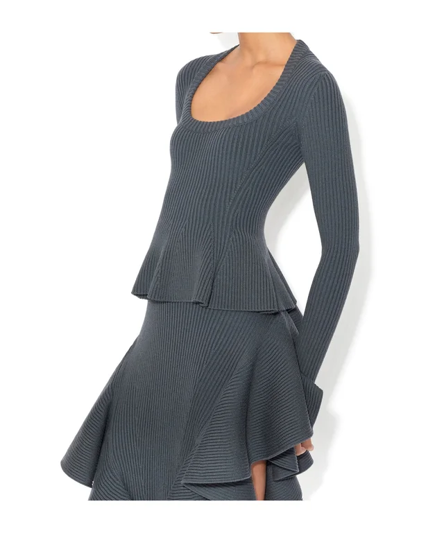 Alaia RIBBED PEPLUM TOP, photo 3 of 4 from SENSER
