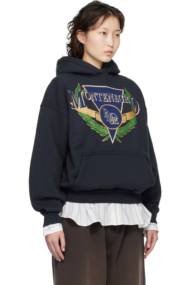 Rhude Black Montenegro Regatta Hoodie, photo 2 of 4 from SSENSE
