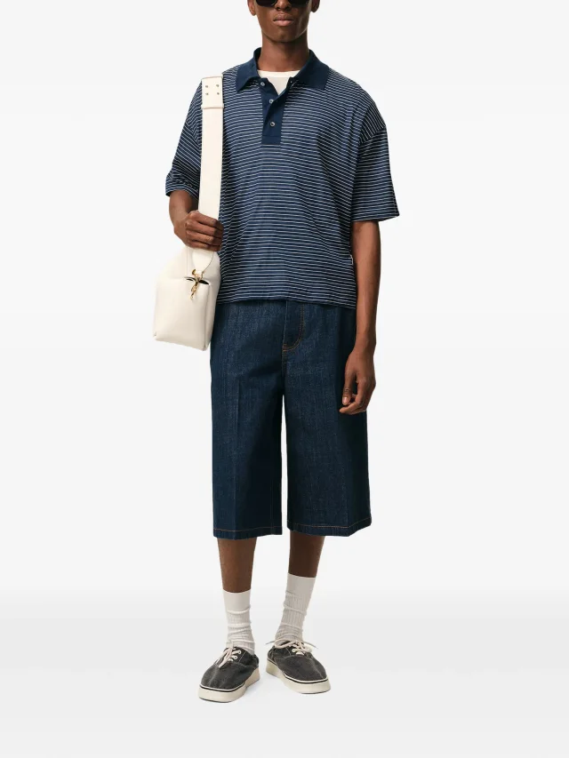 AMI Paris cotton striped Ami De Coeur polo, photo 2 of 2 from FARFETCH
