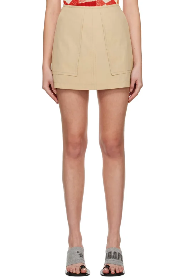 Beige A-Line Miniskirt, image 1 of 1 from SSENSE