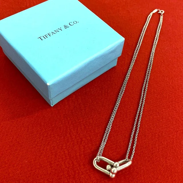 Tiffany & Co. HardWear Double Link Necklace 925 Sterling Silver Pendant Choker in Silver from The Reluxe