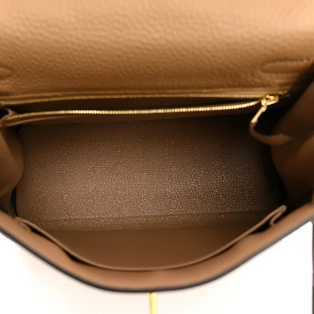 Hermès Togo Kelly Retourne 25 Chai in Togo leather from FASHIONPHILE, photo 5 of 12