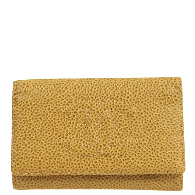 Chanel 2003-2004 Beige Caviar Timeless Key Case in Beige Caviar leather from AMORE Vintage Tokyo
