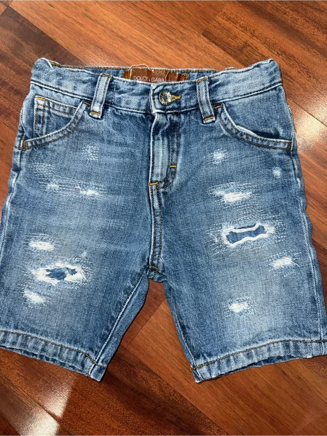 Dolce & Gabbana Light Blue Distressed Denim Shorts in blue Denim from Poshmark