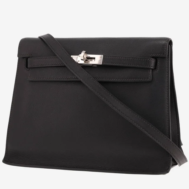 Hermès Kelly Danse shoulder bag in Noir Evergrain leather in Black Leather from Collector Square