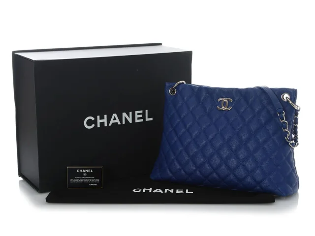 Chanel Cobalt Quilted Caviar Easy Tote in Caviar leather from Ann's Fabulous Finds, photo 2 of 10