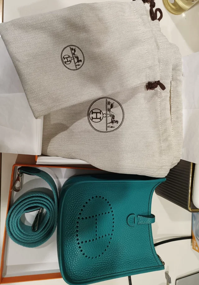Hermès Evelyne Blue Paon in Blue Clemence leather from Luxury Promise