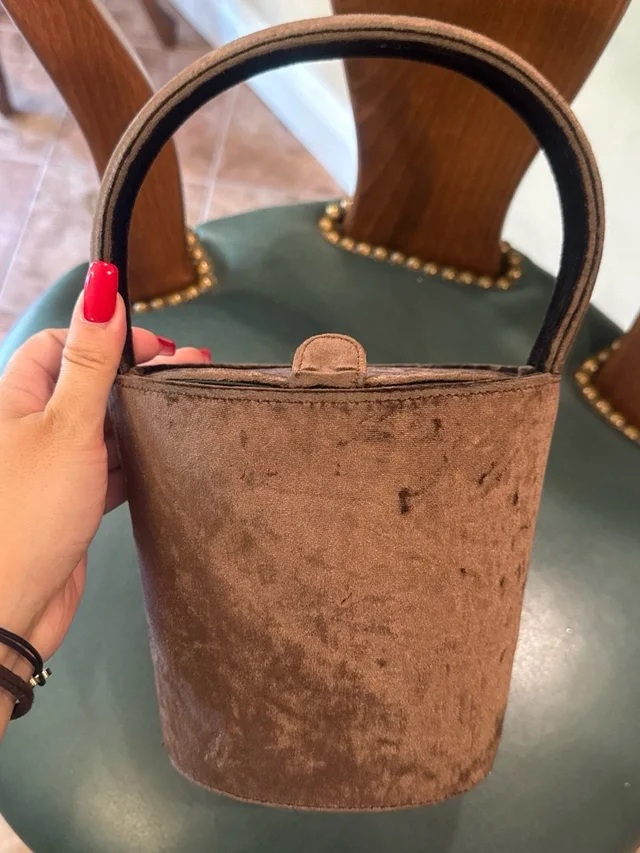 Ferragamo Vintage Brown Velvet Bucket Handbag in brown|red Velvet from Poshmark