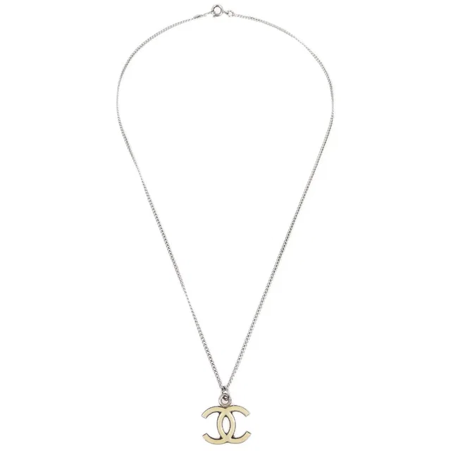Chanel Cc Logo Pendant Metal Silver _plated Jewelry in Silver from HEWI