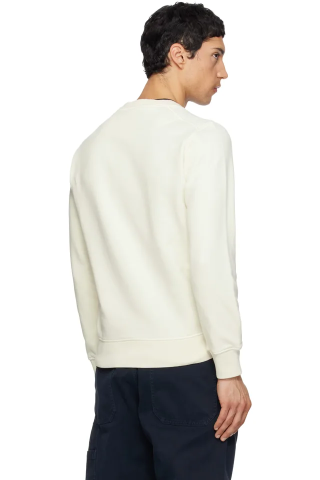 Stone Island Off-White 6100060 Organic Cotton Fleece Sweatshirt, photo 3 of 5 from SSENSE