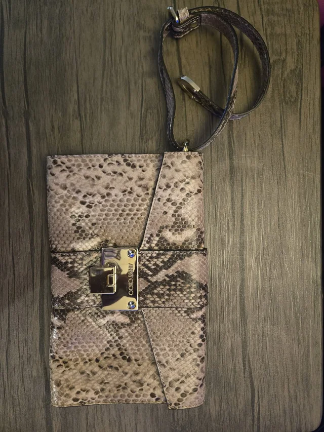 Jimmy Choo Beige Snakeskin Clutch in brown|red|neutral Leather from Poshmark