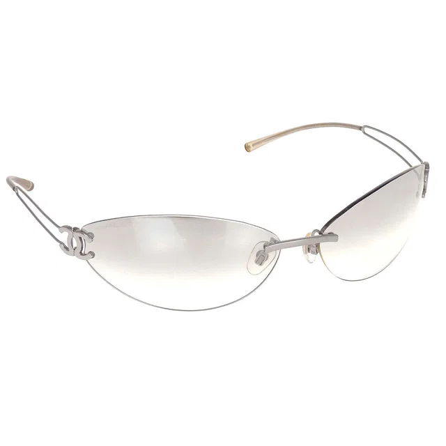 Chanel Sunglasses Eyewear Gray 70□14 120 Small Good in Grey Resin from AMORE Vintage Tokyo