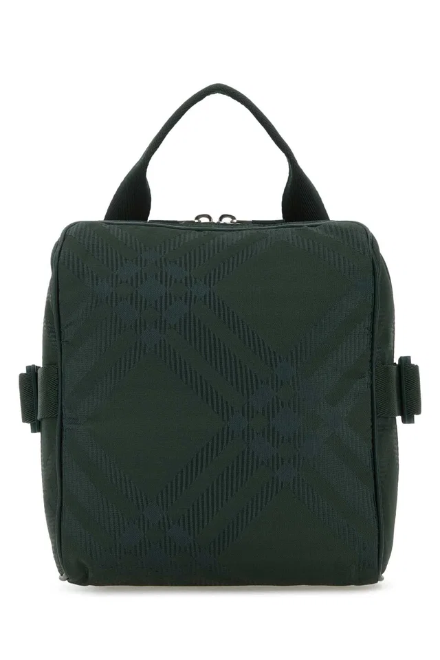 Burberry Check-Patterned Fabric Crossbody Bag — Green in Green Woven leather from HEWI