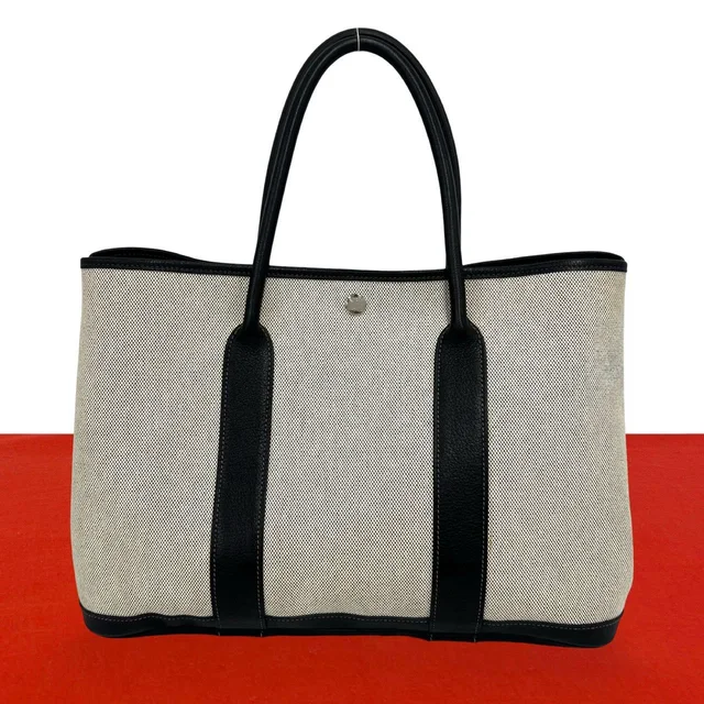 Hermès Garden Party PM Toile H Negonda Leather Tote Bag Gray in Grey Leather from The Reluxe