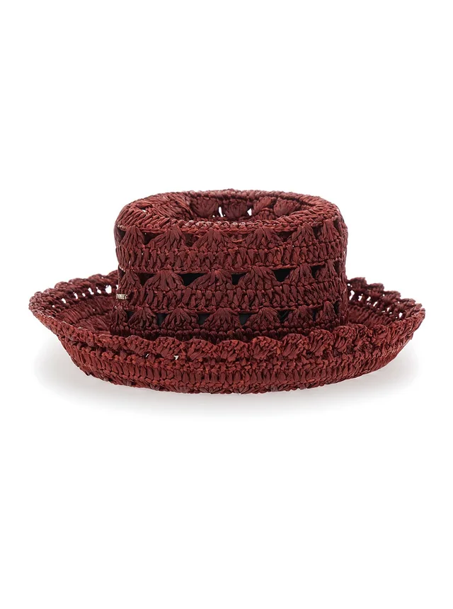 Twinset Brown Hat with Woven Design in Viscose for Women in Brown, photo 4 of 6 from Gaudenzi Boutique