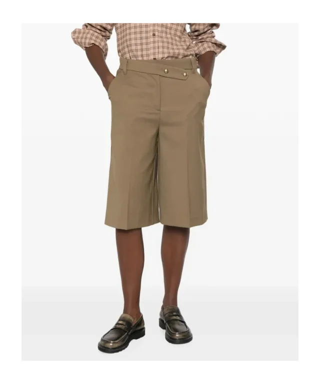 Pinko Merlot asymmetric-waistband tailored shorts, photo 2 of 5 from SENSER