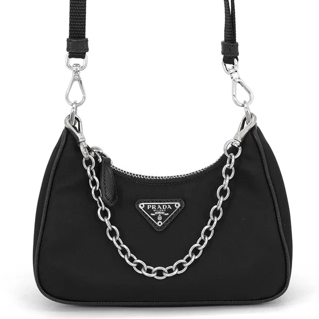 Prada Re-Edition Tessuto Shoulder Bag Black1TT122_064_F0002 Nylon Size micro in Nylon from GALLERY RARE