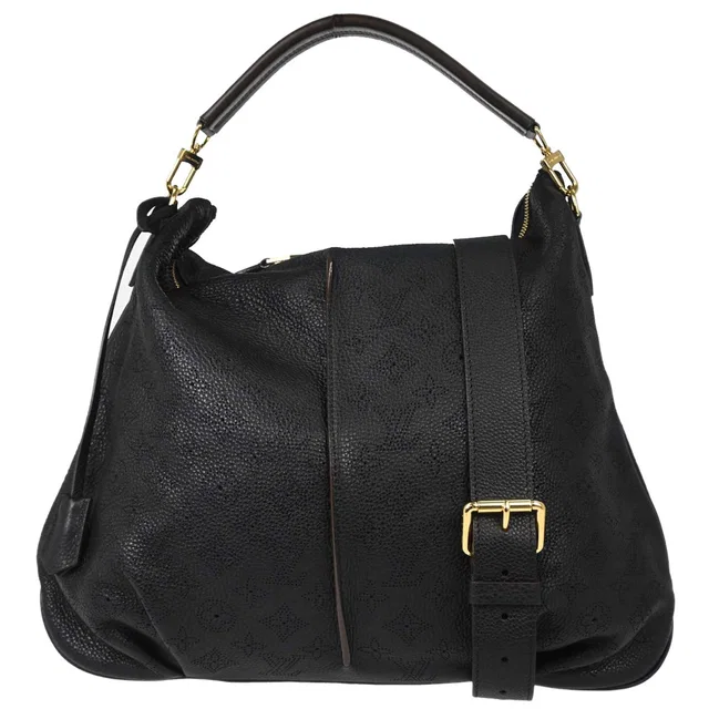 Louis Vuitton Black Mahina Selene MM 2way Shoulder Handbag M93987 in Black Leather from AMORE Vintage Tokyo