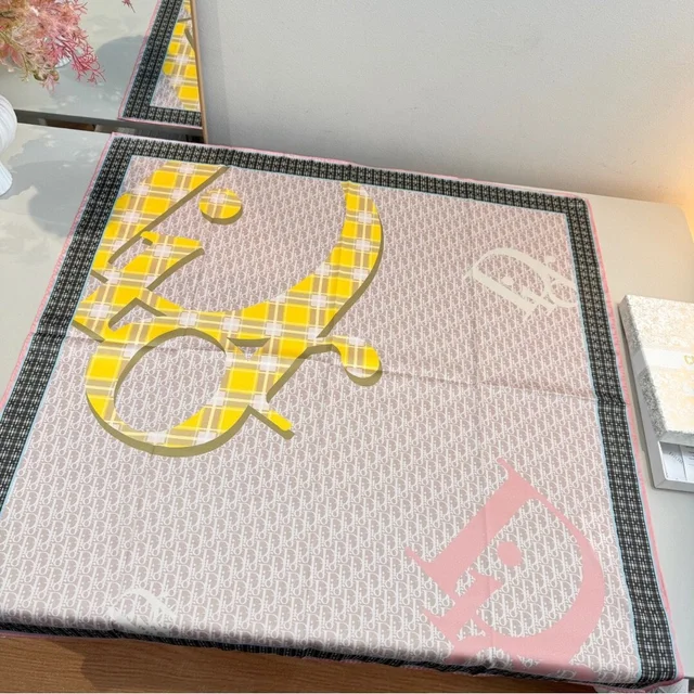 Dior Yellow Oblique Silk Scarf in pink Silk from Poshmark