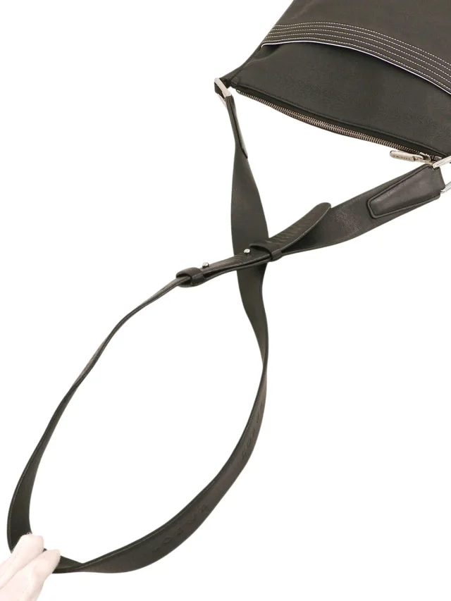 Loewe Repeat Anagram Pattern Shoulder Bag, Black in Black Leather from VINTAGE QOO TOKYO, photo 11 of 11