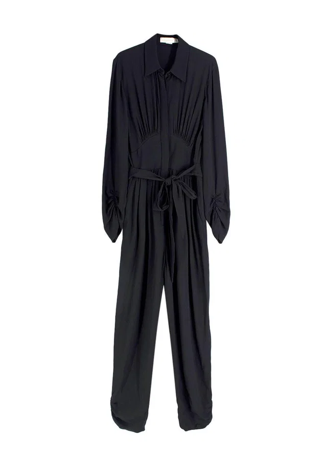 Stella McCartney Belted Black Jumpsuit in Black Silk from HEWI