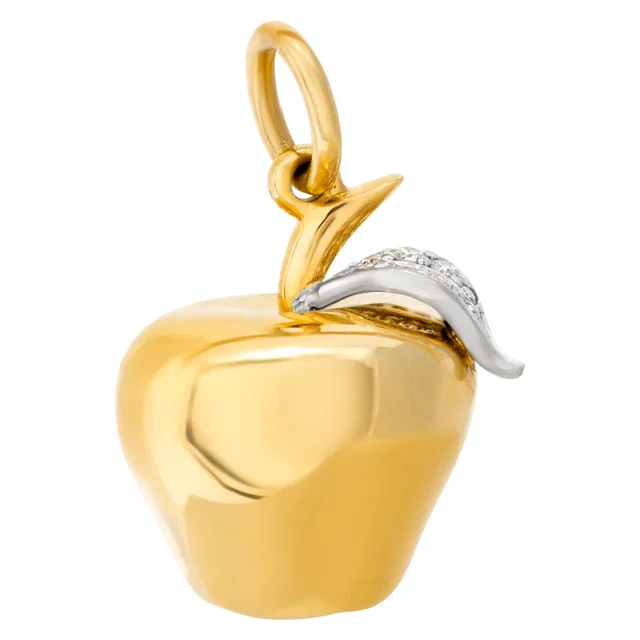 Tiffany & Co. "Apple" charm with diamonds in 18k in Yellow Gold from Gray And Sons