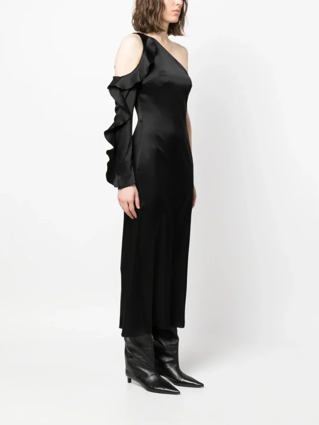 David Koma Ruffle Detail One Shoulder Midi Dress, photo 4 of 5 from Balardi