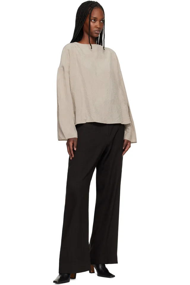 Studio Nicholson Brown Chatto Trousers, photo 4 of 4 from SSENSE