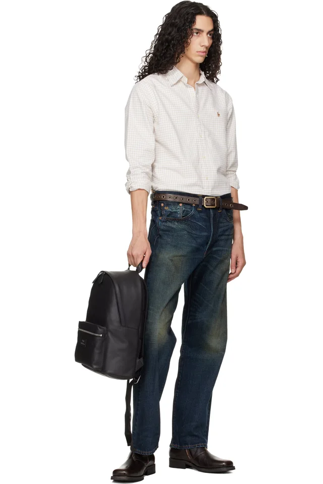 Polo Ralph Lauren Black Smooth Leather Backpack, photo 4 of 4 from SSENSE