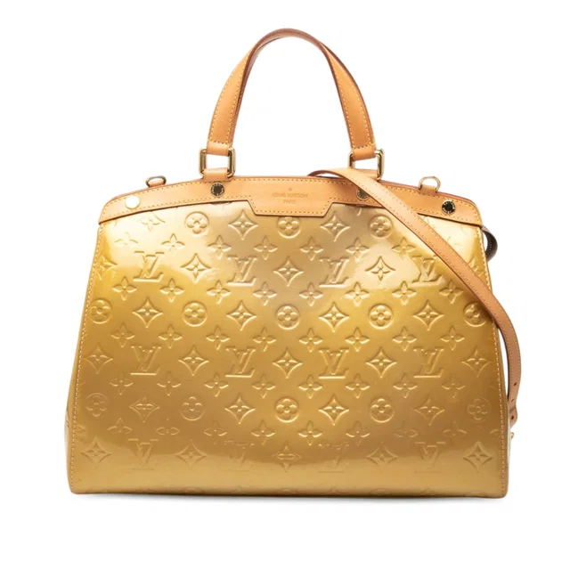 Beige Louis Vuitton Monogram Vernis Brea GM Satchel in Beige Leather from Designer Revival