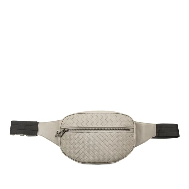 Gray Bottega Veneta Nappa Intrecciato Belt Bag in Grey Nappa leather from Designer Revival