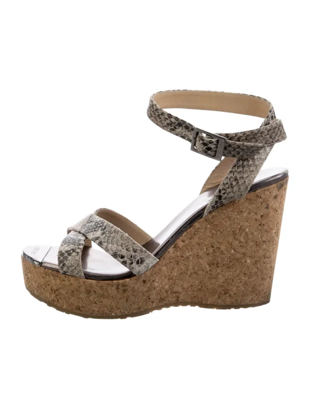 Jimmy Choo Snakeskin Animal Print Sandals from The RealReal