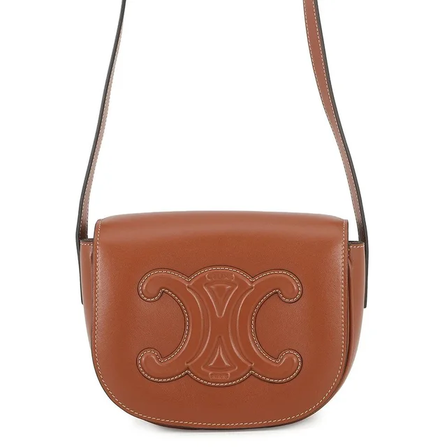 Celine Shoulder Bag Cuir Triomphe Folco Smooth Calf Leather Brown in red|brown Calfskin from Poshmark