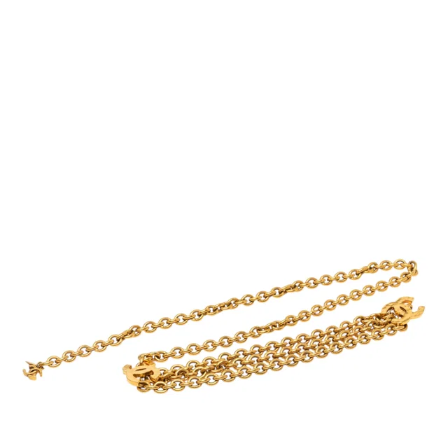 Gold Chanel Gold Plated Triple CC Chain Belt in Gold from Designer Revival