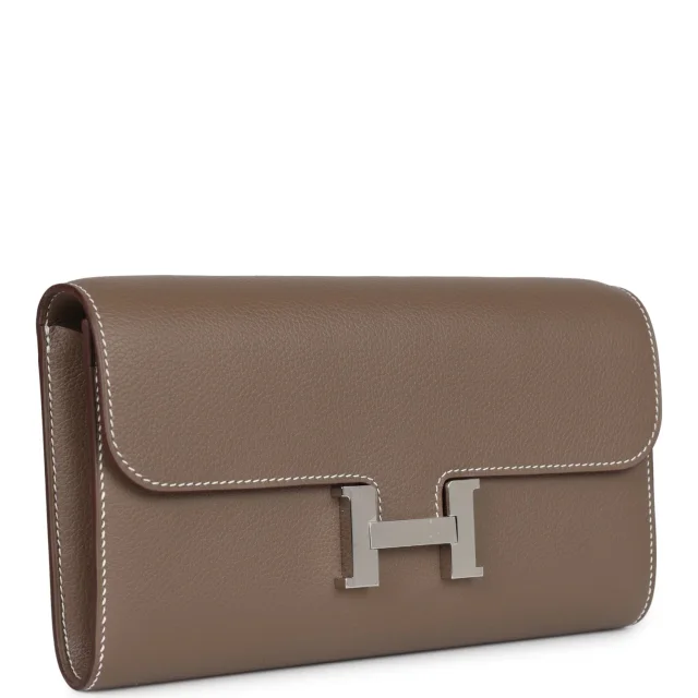 Hermès Constance Wallet To Go Etoupe Evercolor Palladium Hardware in Taupe Leather from Madison Avenue Couture, photo 2 of 10