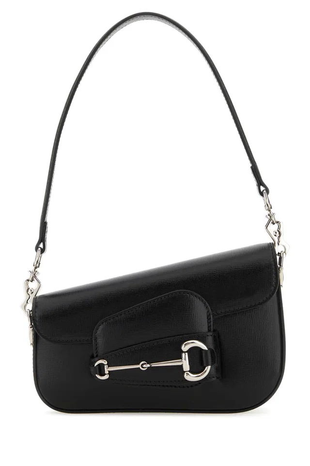Gucci Horsebit-Hardware Fabric Shoulder Bag — Black in Black Leather from HEWI