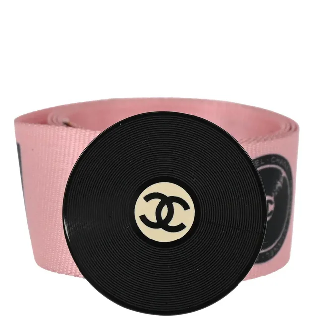 Chanel Record Belt Pink 04P #85/34 Small Good in Pink Nylon from AMORE Vintage Tokyo