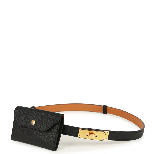 Hermès Kelly Pocket Belt 18 Black Epsom Gold Hardware in Black Epsom leather from Madison Avenue Couture